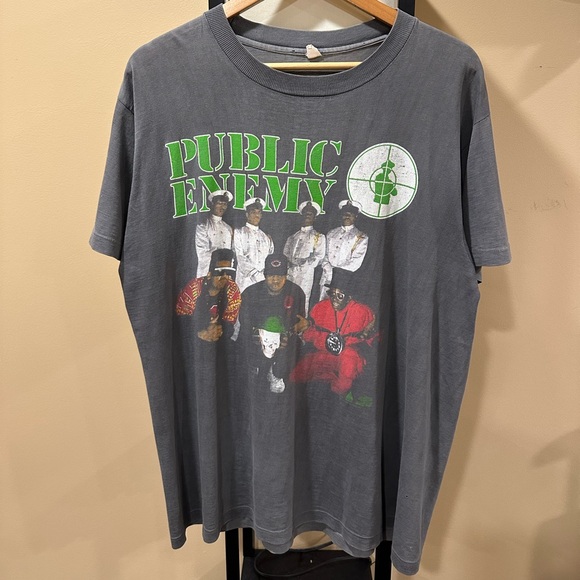 Vintage Public Enemy Apocalypse 1992 Grey Faded Tee